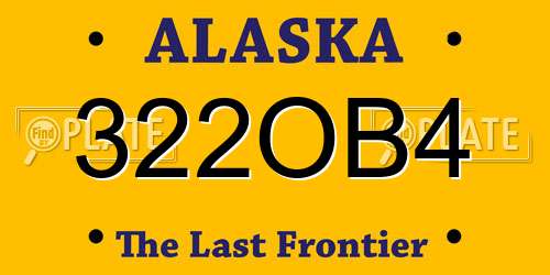 322OB4 Alaska License Plate