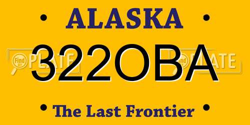322OBA Alaska License Plate