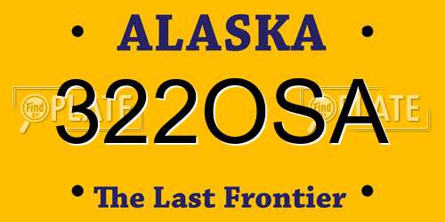 322OSA Alaska License Plate