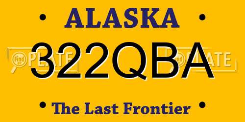 322QBA Alaska License Plate