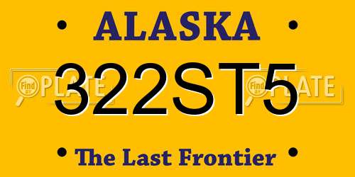 322ST5 Alaska License Plate