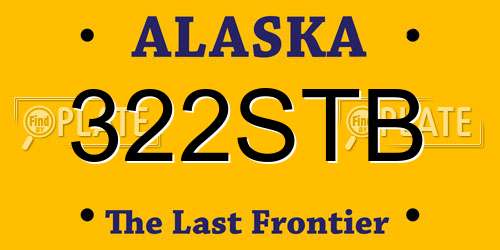 322STB Alaska License Plate