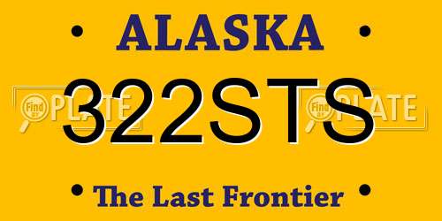 322STS Alaska License Plate