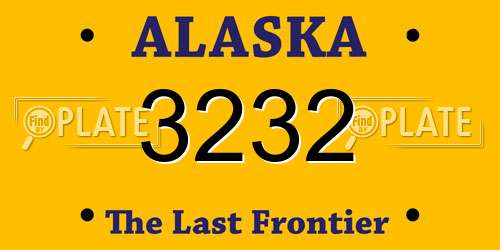 3232 Alaska License Plate