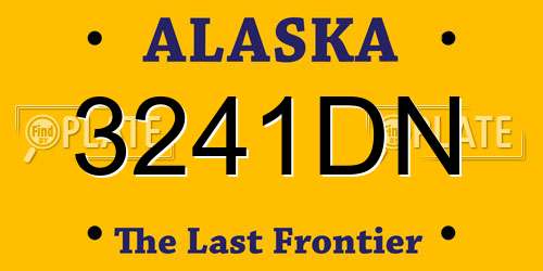 3241DN Alaska License Plate