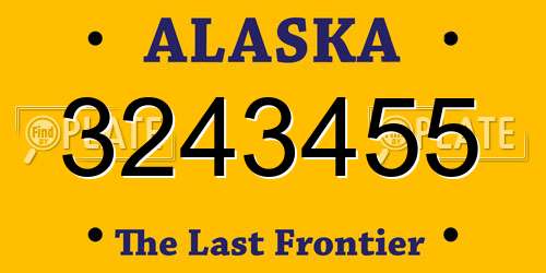 3243455 Alaska License Plate