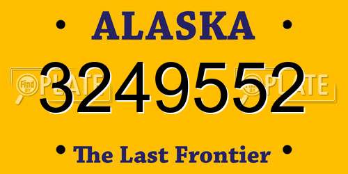 3249552 Alaska License Plate