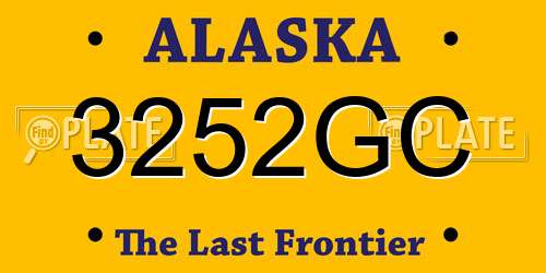 3252GC Alaska License Plate