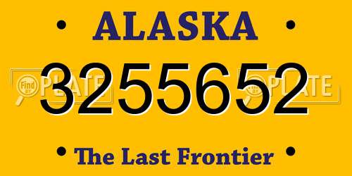 3255652 Alaska License Plate