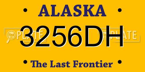 3256DH Alaska License Plate