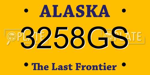 3258GS Alaska License Plate