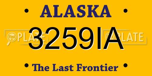 3259IA Alaska License Plate