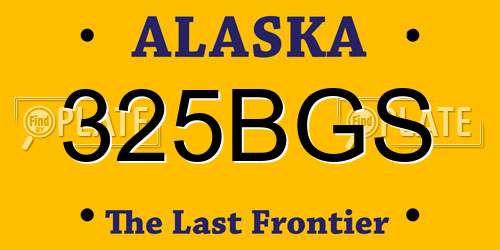 325BGS Alaska License Plate