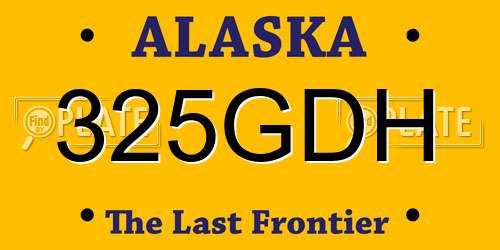325GDH Alaska License Plate