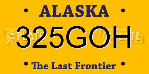 325GOH Alaska License Plate