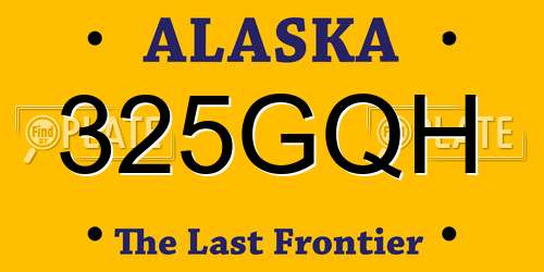 325GQH Alaska License Plate