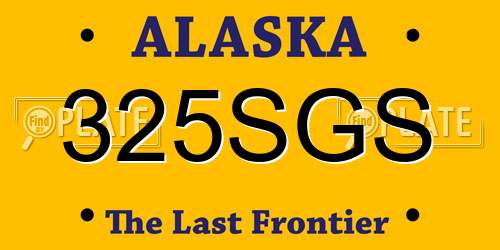325SGS Alaska License Plate