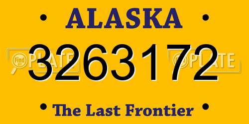 3263172 Alaska License Plate