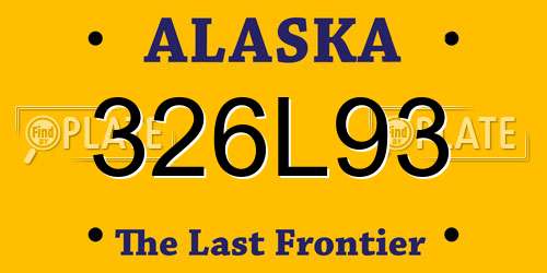 326L93 Alaska License Plate