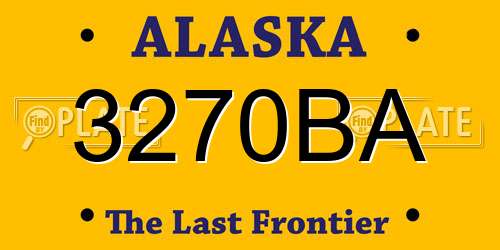 3270BA Alaska License Plate