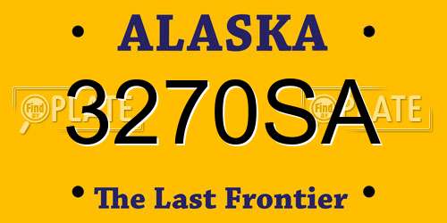 3270SA Alaska License Plate