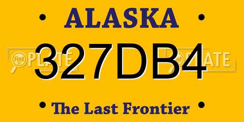 327DB4 Alaska License Plate