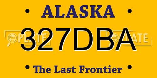 327DBA Alaska License Plate