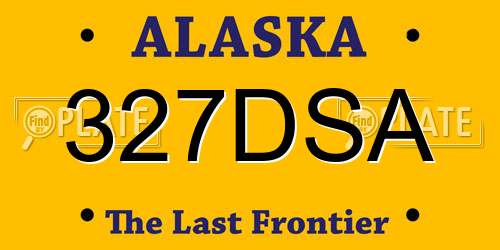 327DSA Alaska License Plate