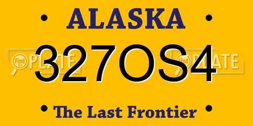 327OS4 Alaska License Plate