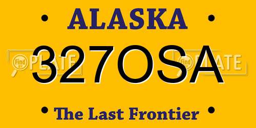 327OSA Alaska License Plate