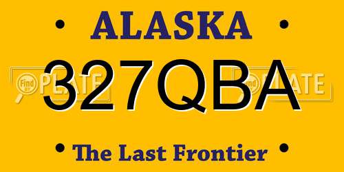 327QBA Alaska License Plate