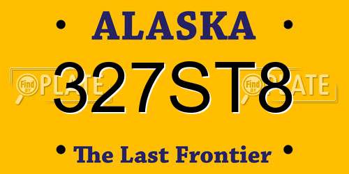 327ST8 Alaska License Plate
