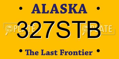 327STB Alaska License Plate