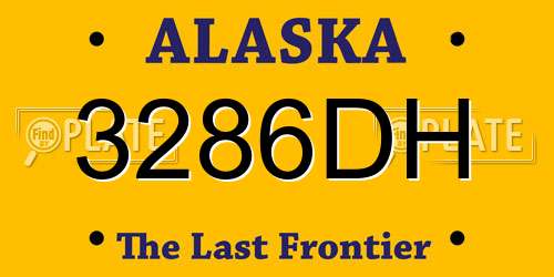 3286DH Alaska License Plate