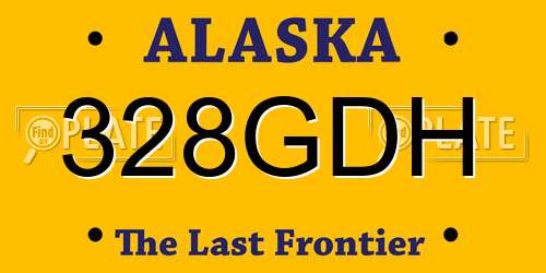 328GDH Alaska License Plate