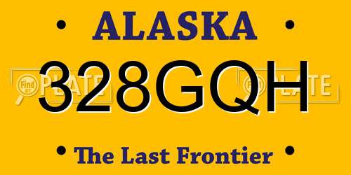 328GQH Alaska License Plate