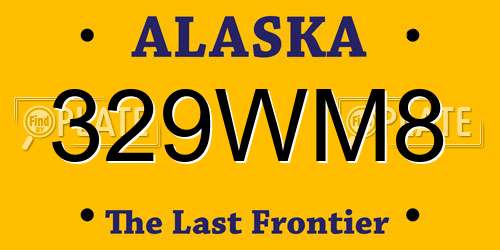 329WM8 Alaska License Plate