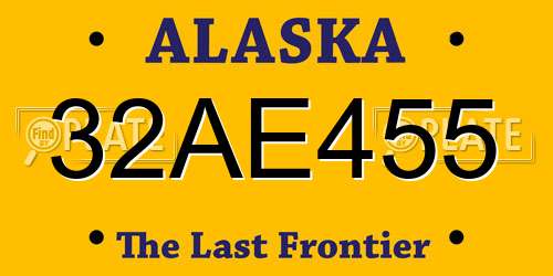 32AE455 Alaska License Plate