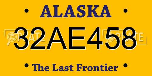 32AE458 Alaska License Plate