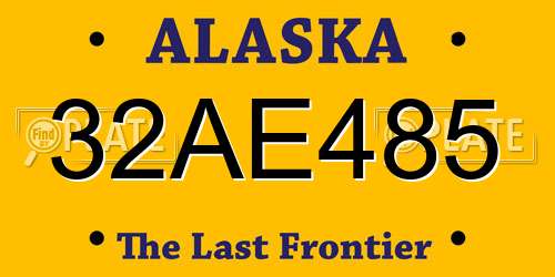 32AE485 Alaska License Plate