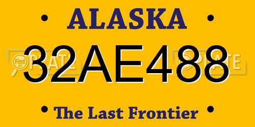 32AE488 Alaska License Plate
