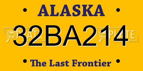 32BA214 Alaska License Plate