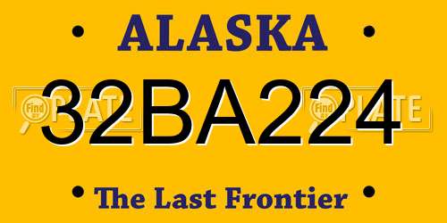 32BA224 Alaska License Plate