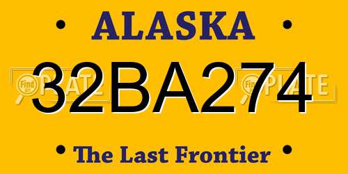 32BA274 Alaska License Plate