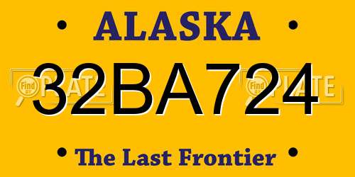 32BA724 Alaska License Plate