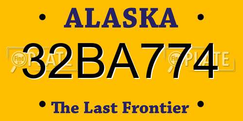 32BA774 Alaska License Plate