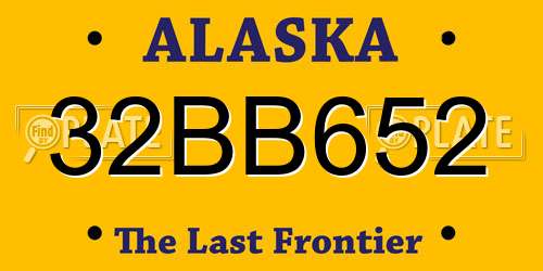 32BB652 Alaska License Plate