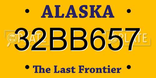 32BB657 Alaska License Plate