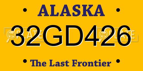 32GD426 Alaska License Plate