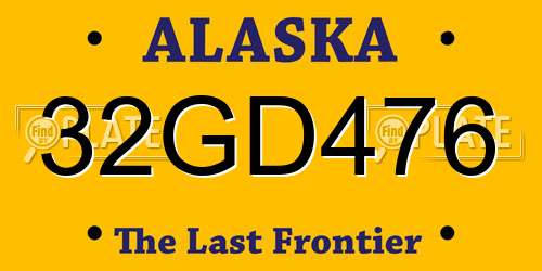 32GD476 Alaska License Plate